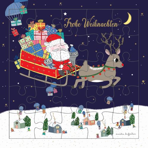 Frohe Weihnachten (Weihnachtsmann im Schlitten)